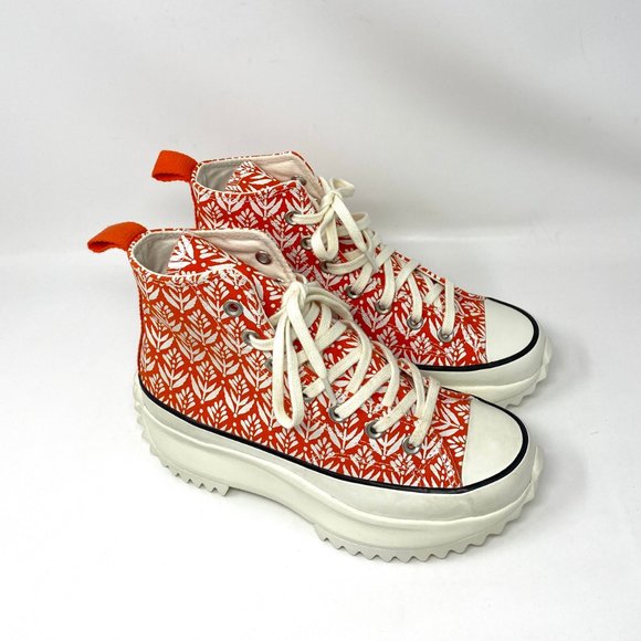 Converse Platform Sneaker Women 171922C RUN STAR HIKE HI Bright Poppy Red Canvas - Picture 8 of 10
